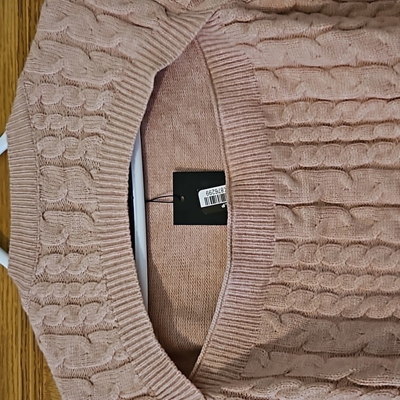 Seta T womans NWT cut out peak a boo sweater Sz. L Blush Pink - Picture 2 of 6